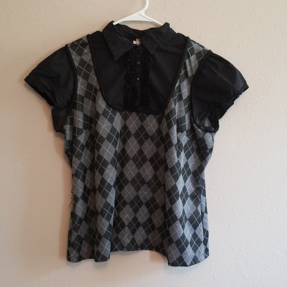 Plaid Button Up Blouse